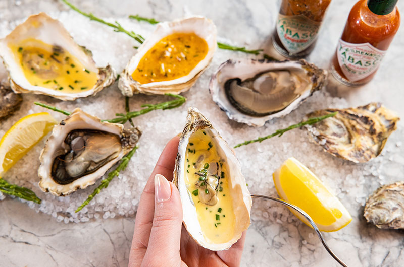 Champagne butter oysters